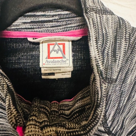 Avalanche quarter zip sweater women gray small thermal‎ layering long sleeve - Picture 4 of 6